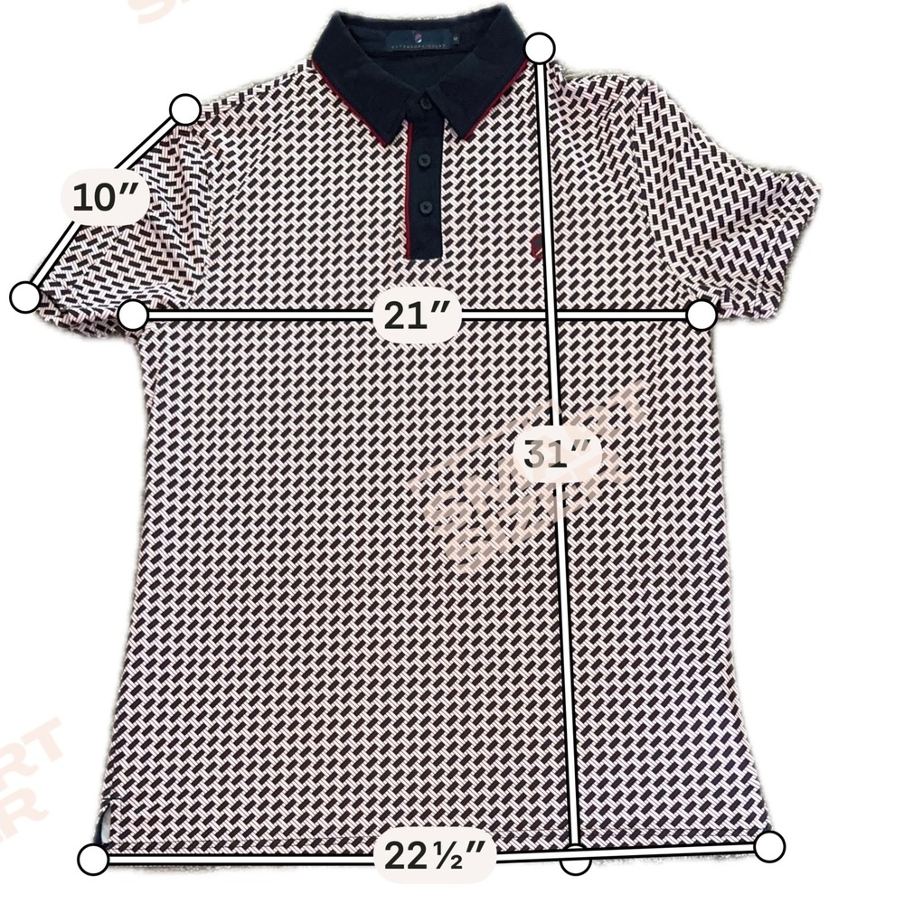Extracurricular Mens Geometric Print Golf Polo Shirt Navy Red White Size Medium - Picture 6 of 7